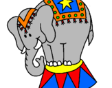 Desenho Elefante a actuar pintado por EDI