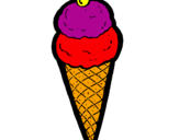 Desenho Cone de gelado pintado por sorvete