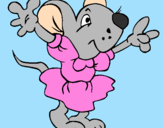 Desenho Rata com vestido pintado por Gabriel