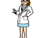 Desenho Doutora com óculos pintado por Patricia2