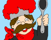 Desenho Chefe com bigode pintado por JBDS