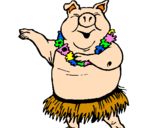 Desenho Porco havaiano pintado por anónimo