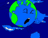 Desenho Terra doente pintado por camila