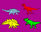 Desenho Dinossauros de terra pintado por dinocauro  rex