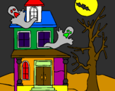 Desenho Casa do terror pintado por de: arthur