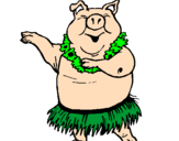 Desenho Porco havaiano pintado por Duda