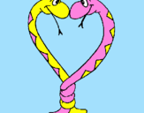 Desenho Serpentes apaixonadas pintado por juninho