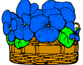 Desenho Cesta de flores 12 pintado por azedinhas azuis