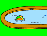 Desenho Bola na piscina pintado por Joana