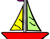 Desenho Barco veleiro pintado por Barco