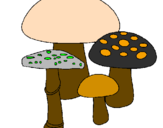 Desenho Cogumelos pintado por yasmim