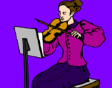 Desenho Dama violinista pintado por Gabi