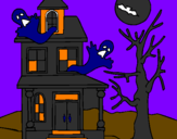 Desenho Casa do terror pintado por fernanda