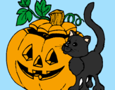 Desenho Abóbora e gato pintado por nocax1986@gmail.com