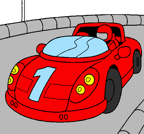 Desenho Carro de corridas pintado por carro da ferrari