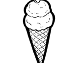Desenho Cone de gelado pintado por frango assado