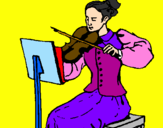 Desenho Dama violinista pintado por Nathany