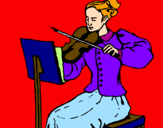 Desenho Dama violinista pintado por bernardo