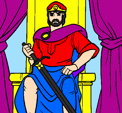 Desenho Cavaleiro rei pintado por davi
