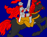 Desenho Cavaleiro a cavalo pintado por god of war