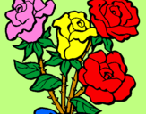 Desenho Ramo de rosas pintado por pedro