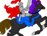 Desenho Cavaleiro a cavalo pintado por guerreiro