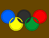 Desenho Argolas dos jogos olimpícos pintado por João Gabriel Lopes Sarama