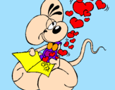 Desenho Rato apaixonado pintado por isabella