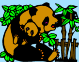 Desenho Mamã panda pintado por melissa n.f.m