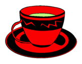 Desenho Taça de café pintado por Manu