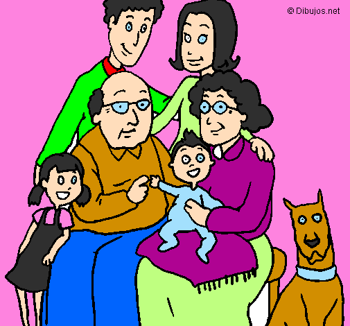 Desenho Família pintado por camilly
