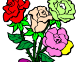 Desenho Ramo de rosas pintado por fifi