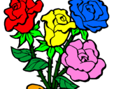 Desenho Ramo de rosas pintado por mayara