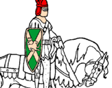 Desenho Cavaleiro a cavalo pintado por josue