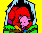 Desenho Urso a hibernar pintado por everton