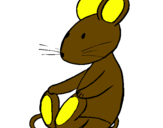Desenho Rata sentada pintado por Sucucu,o rato.