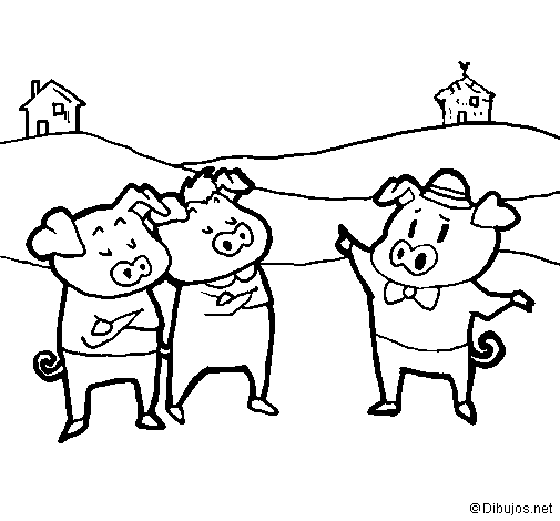 Desenho Os três porquinhos 5 pintado por Porquinho