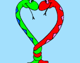 Desenho Serpentes apaixonadas pintado por wesley
