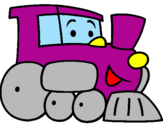 Desenho Comboio pintado por morango com açucar
