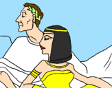 Desenho César e Cleopatra pintado por monike