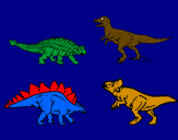 Desenho Dinossauros de terra pintado por manada de dinossaurus