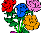 Desenho Ramo de rosas pintado por tata