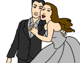 Desenho Marido e esposa pintado por keyla e Marcos