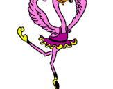 Desenho Avestruz em ballet pintado por mauricio