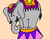 Desenho Elefante a actuar pintado por licinha