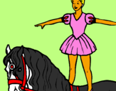 Desenho Trapezista em cima do cavalo pintado por arthur johny