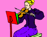 Desenho Dama violinista pintado por julia