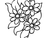 Desenho Florzitas pintado por flor-preto e branco