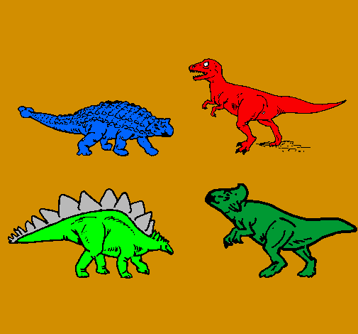 Desenho Dinossauros de terra pintado por kiko