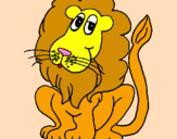 Desenho Leão pintado por goiaba